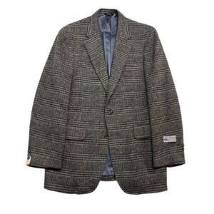 NEW vtg Corbin 42L 43L Gray Brown Plaid Tweed Blazer Jacket Sport Suit Coat USA